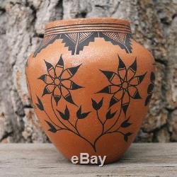 Native American Santo Domingo Micaceous Pottery Vase By Mark Wayne Garcia