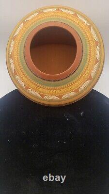Native American Seed Pot, designed, etched, painted By Susie Charlie REDUCED 30%