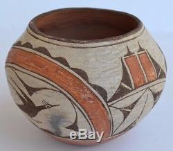 Native American Seferina P Bell Zia Pueblo Pictorial Polychrome Pottery Olla