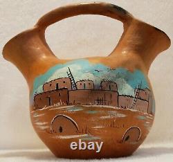 Native American Signed Pottery Oaxacan Wedding Pot Vase C J Prophet Pueblo