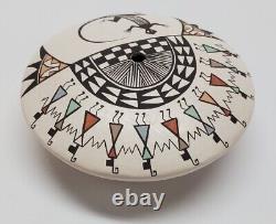 Native American Small Seed Pot Signed S. Lewis, Acoma, N. M. Lizard Multicolor