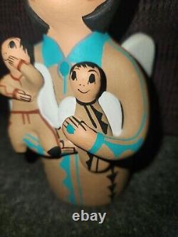 Native American Storyteller Pottery Doll By Jemez Pueblo Artist Joseph Fragua