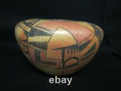 Native American Vintage Hopi Fannie Nampeyo Polychrome Large Pottery Bowl