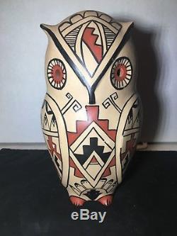 Native American Vintage Large Pottery Owl