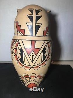 Native American Vintage Large Pottery Owl