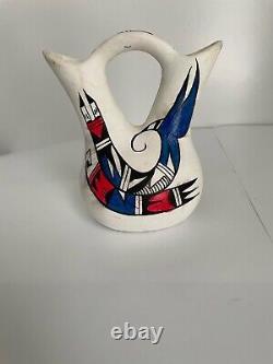 Native American Wedding Vase Signed R. Galvan Handmade Native American Pottery