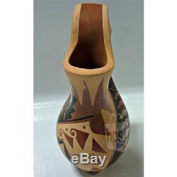 Native American Wedding Vase by Geraldine Sandia Indian Polished Stone Signed