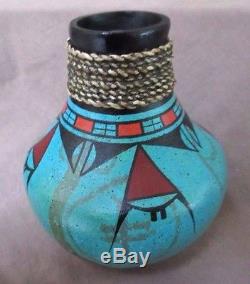 Native American Zia Pueblo Hand Coiled Pottery Large Pot by Ralph Aragon P0033