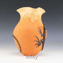 Native American Zuni Lizard Pottery Vase By Lorenda Cellicion