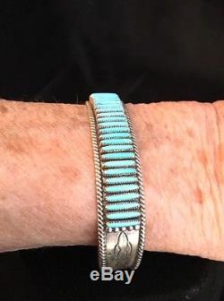 Native American Zuni S Quam Needlepoint Bracelet Signed