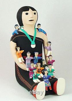 Native Cochiti Indian LRG 12 13-Kid Storyteller Pottery Mary Quintana Made USA