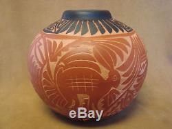 Native Indian Hand Etched Vase by V. Garcia! Native American Pottery