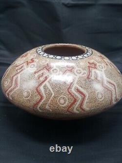 Native american pottery seed pot signed