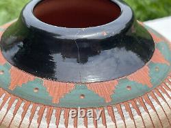 Navajo Dine Native American Pottery Vessel Carved by MSK 6 tall, SIGNED
