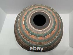 Navajo Indian Native American Etched Art Pottery Vase Pot Signed Wille