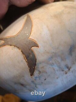 Navajo Native American Hand Etched Clay Pot Pottery Signed P. Savage withArrowhead