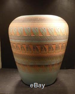 Navajo Native American Southwest Indian Etched Vase 12, Billy Dennison