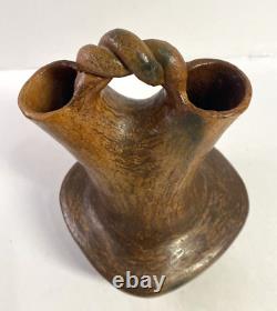 Navajo Wedding Vase Native American Hand Crafted Clay Signed L. Manygoats