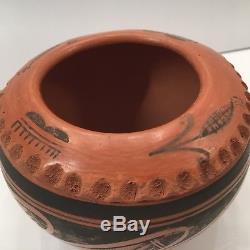 Nellie Nampeyo Hopi Native American Indian Red Clay 5 Migration Jar Pot Bowl