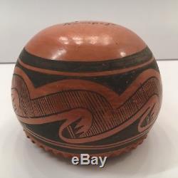 Nellie Nampeyo Hopi Native American Indian Red Clay 5 Migration Jar Pot Bowl