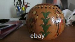 New Native American Yei Dancers Medecine Bowl By Navajo Artists K. White Signed