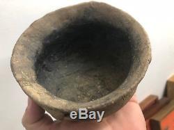 Nice Strap Handle Pottery Bowl Posey Co Indiana Native American Indian Pot Jar