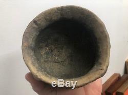 Nice Strap Handle Pottery Bowl Posey Co Indiana Native American Indian Pot Jar