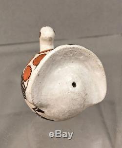 Nice signed Lucy Lewis Acoma pottery miniature turkey Native American Indian Art