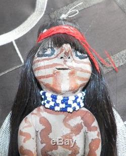 OLD MOJAVE INDIAN Doll POTTERY Hair NATIVE AMERICAN Antique YUMAN CLAY