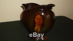 Old Vintage Circa 1905 Roseville Rozane Ware Indian Pottery Vase Native American