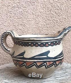 Old Antique Tesuque Pueblo Indian Native American Pottery Pitcher Whirling Log