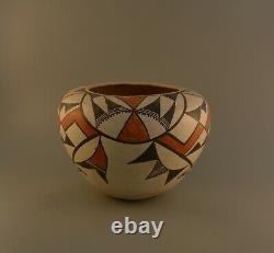 Old Traditional Acoma Pueblo Indian Pot Squash Blossom Polychrome 6.5 x 8.5