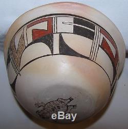 Original Frog Woman Paqua Naha Polychrome Hopi Indian Pottery Bowl Estate RARE