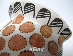 Original Native American Pueblo Pottery Acoma Turkey Seed Pot Lucy Lewis#3 yqz