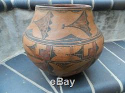 Outstanding Antique Zia Pueblo Polychrome Pottery Jar, From Estate