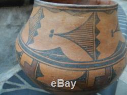 Outstanding Antique Zia Pueblo Polychrome Pottery Jar, From Estate