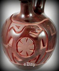 Outstanding Navajo Indian Wedding Vase Pottery Vase by Harrison Begay Jr