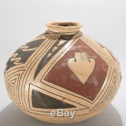 Oversized Antique Native American Acoma Polychrome Pottery Olla Jar