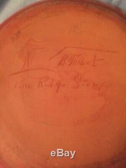 PINE RIDGE SIOUX Indian Native American redware pottery plate signed B. Talbot