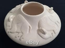 Pahponee Native American Pottery Kickapoo/Potawatomi White Buffalo Clay Vessel