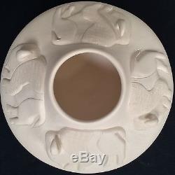 Pahponee Native American Pottery Kickapoo/Potawatomi White Buffalo Clay Vessel