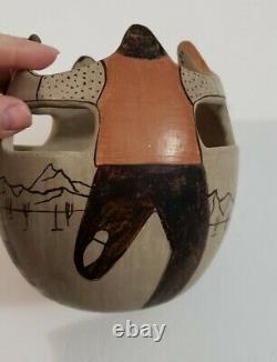 Papago AngeaTohono O'Odham Friendship Bowl Vase Native American Pottery