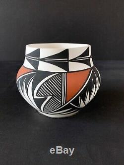 Pauline Abeita / Acoma Native American New Mexico Pottery Bowl Black Red White