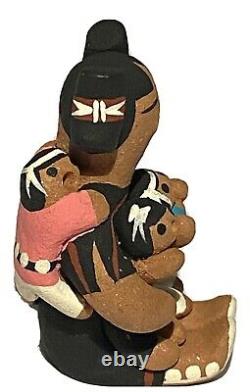 Peq Cochiti New Mexico Native American Clay Storyteller Figure Sculpture Indian