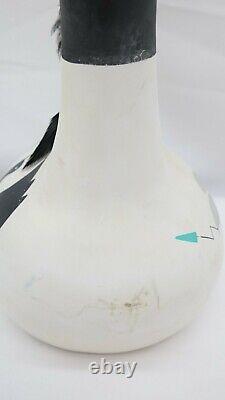 Phoenix Bird Native American Pottery Wedding Vase Vintage 12.5 Tall DH
