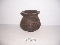 Pre-Columbian Native American Indian Blackware Pottery Bowl Pot Dish Artifact