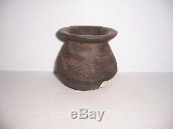 Pre-Columbian Native American Indian Blackware Pottery Bowl Pot Dish Artifact