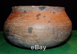 Pre-Columbian Native American Mogollon Large Red Ware Pottery Pot 7 1/2 Dia