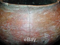 Pre-Columbian Native American Mogollon Large Red Ware Pottery Pot 7 1/2 Dia