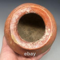 Pre-Historic Native American Salado Red Ware Pottery Round Bottom Jar Redware